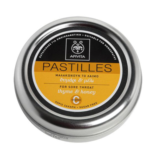 Apivita Pastilles Tins Thyme & Honey 45gr