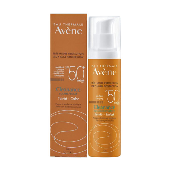 Avene Cleanance Solaire Teintee Spf50 + 50ml αντηλιακό με χρώμα για το ευαίσθητο λιπαρό δέρμα