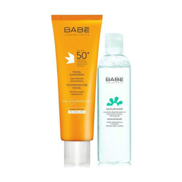 Babe Sun Facial Sunscreen Spf50 αντηλιακό προσώπου + δώροmicellar Water 50ml