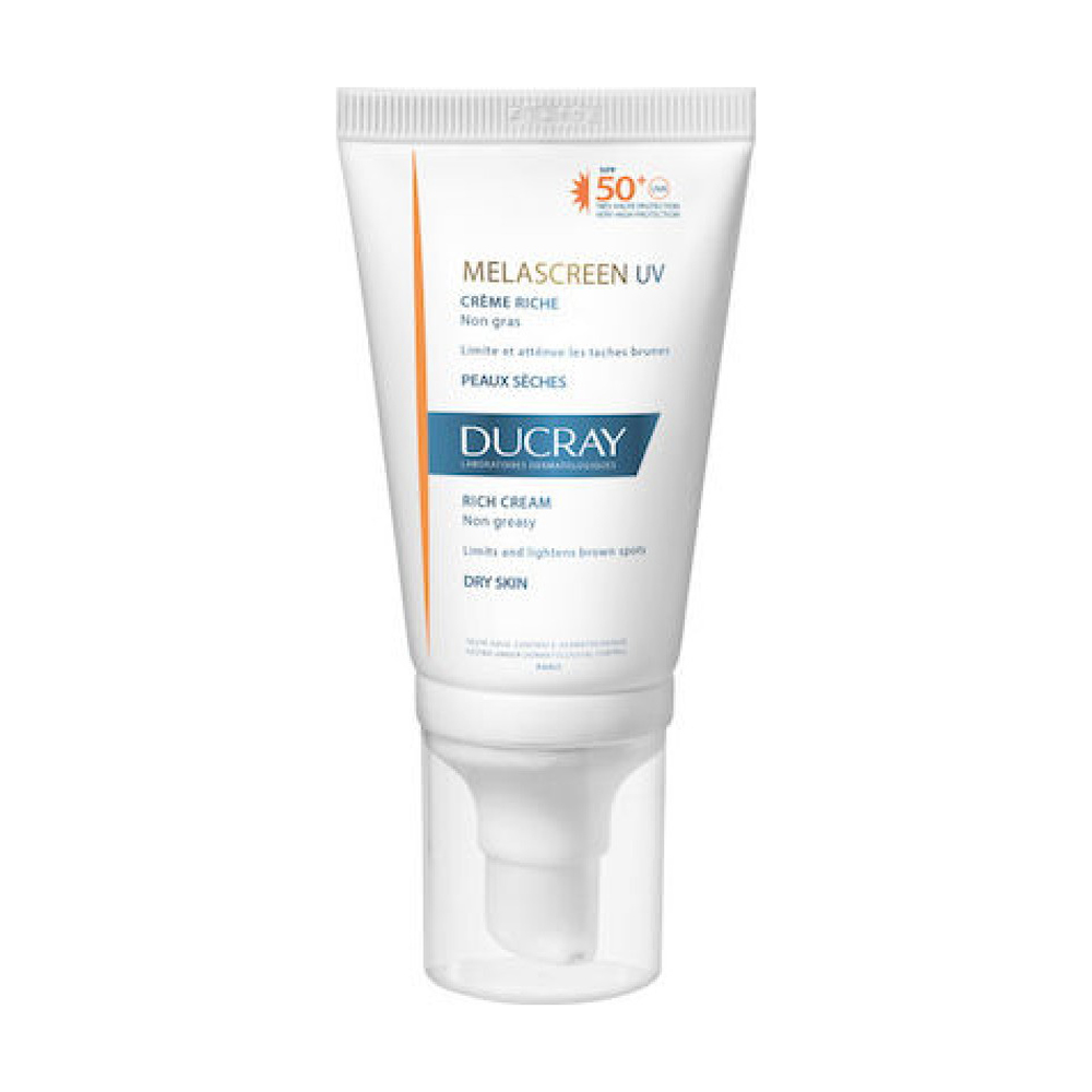 Ducray melascreen Creme Riche Spf 50 + 40ml αντηλιακή κρέμα για ξηρό δέρμα με καφέ κηλίδες-πανάδες
