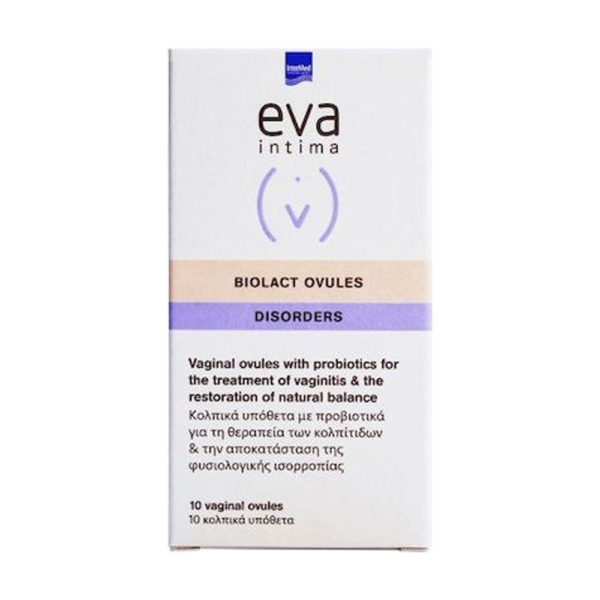 Eva Biolact Ovules 10 τεμ. κολπικά υπόθετα για αποκατάσταση & διατήρηση κολπικής χλωρίδας