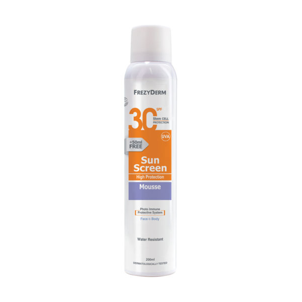 Frezyderm Sun mousse Spf30 200ml αφρώδες αντηλιακό
