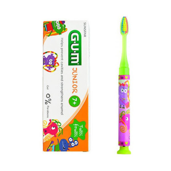 Gum 903 Junior Light-Up Κίτρινη παιδική οδοντόβουρτσα + δώρο οδοντόκρεμα