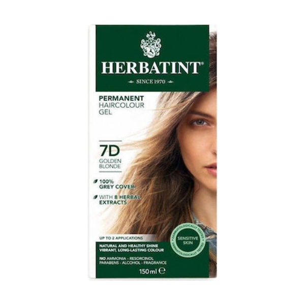 Herbatint φυτική βαφή μαλλιών 7d ξανθό χρυσαφί 150ml