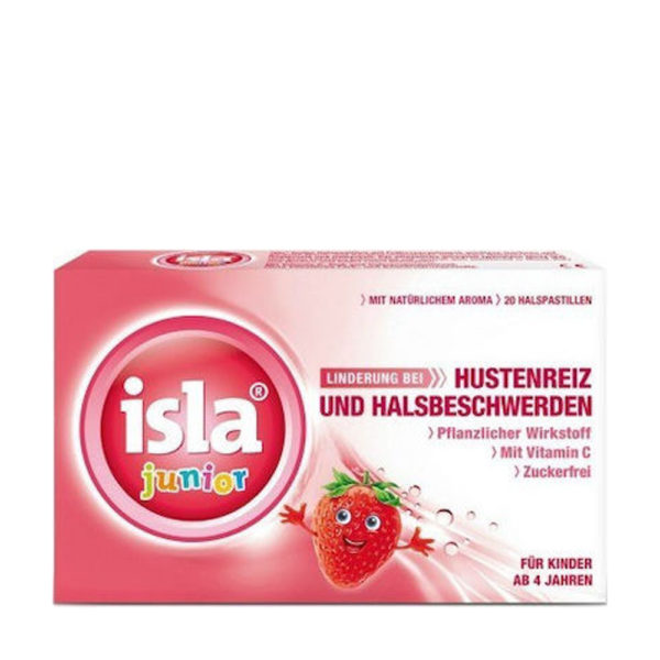 Isla Junior x 20 Lozenges παιδικές παστίλιες λαιμού γεύση φράουλα