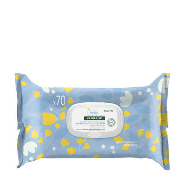 Klorane Bebe Lingettes Nettoyantes 70 τεμ. απαλά καθαριστικά μωρομάντηλα