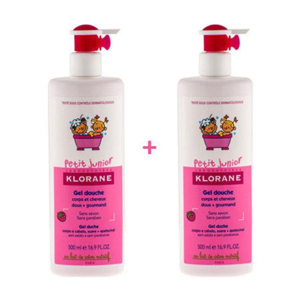 Klorane Duo Gel Dch Framboise 2x 500ml τζελ 2 σε 1 με άρωμα βατόμουρο