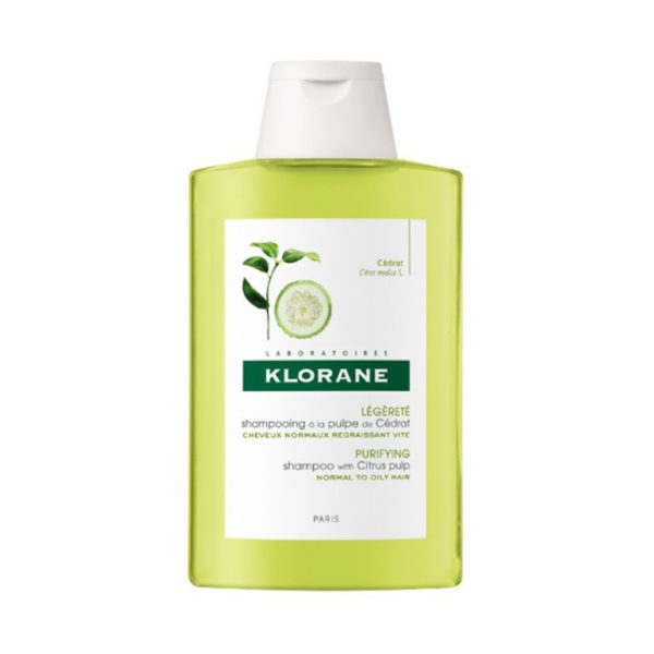 Klorane Shampoo Cedrat 200ml -25% σαμπουάν με πολτό κίτρου για λαμπερά μαλλιά που λαδώνουν γρήγορα