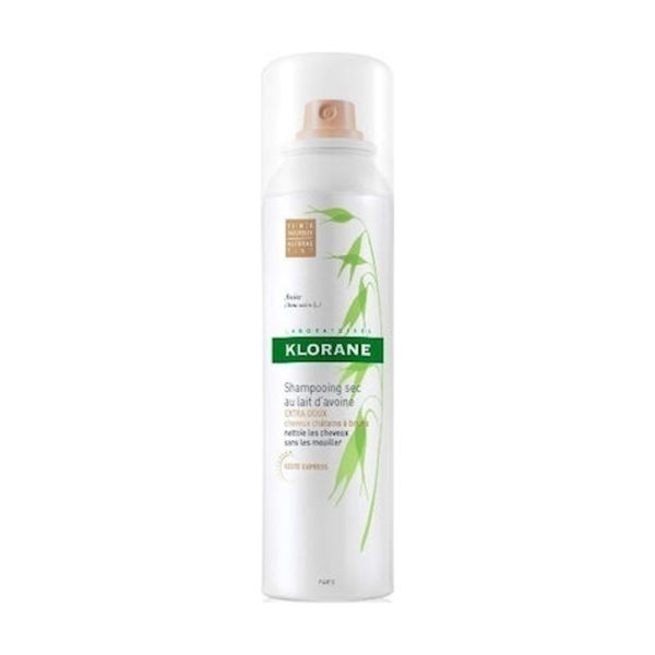 Klorane Shampoo Sec Avoine Teinte Naturelle 150ml ξηρό σαμπουάν για καστανά/μαύρα μαλλιά με γαλάκτωμα βρώμης