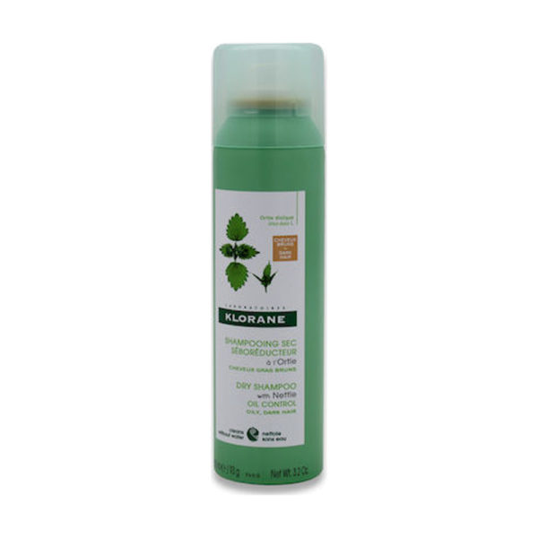 Klorane Shampoo Sec Ortie Teinte Naturelle 150ml ξηρό σαμπουάν για λιπαρά καστανά/μαύρα μαλλιά με τσουκνίδα