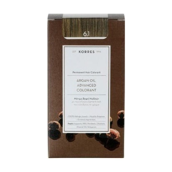 Korres Argan Oil Advanced Colorant Ash Dark Bl. ξανθό σαντρέ σκούρο ν 6.1