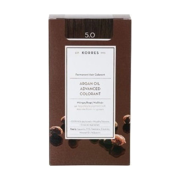 Korres Argan Oil Advanced Colorant Light Br. καστανό ανοιχτό φυσικό ν 5.0