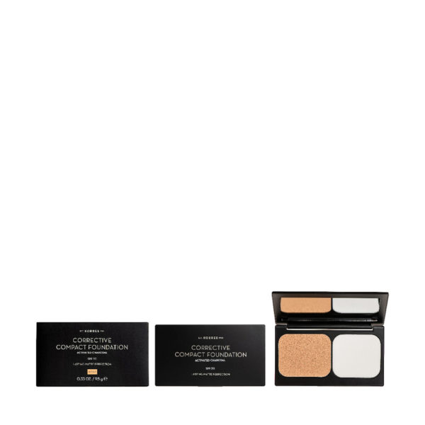 Korres Corrective Compact Foundation Spf 20/Accf2 9.5 G με ενεργό άνθρακα για σοβαρές ατέλειες