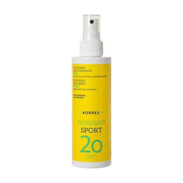 Korres κίτρο αντιηλιακό πρόσωπο/σώμα S P F20 200ml