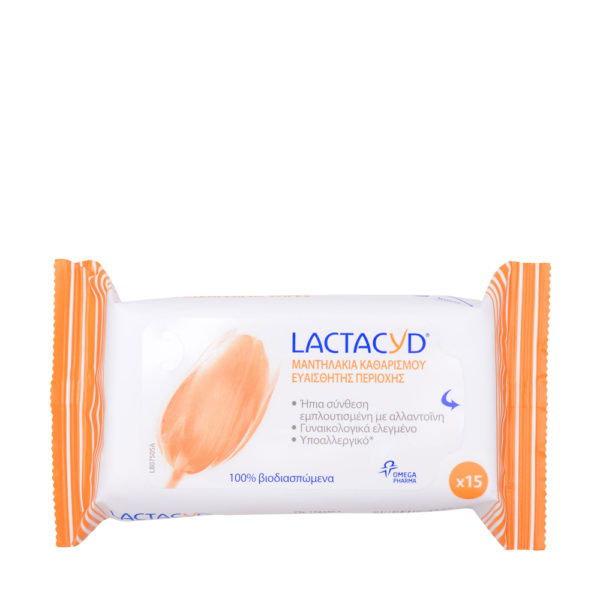 Lactacyd Wipes 15 τεμ. μαντηλάκια καθαρισμού ευαίσθητης περιοχής