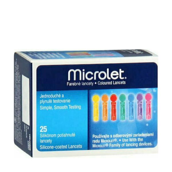 Microlet βελόνες χρωματιστές 25 τεμ. σκαρφιστήρες