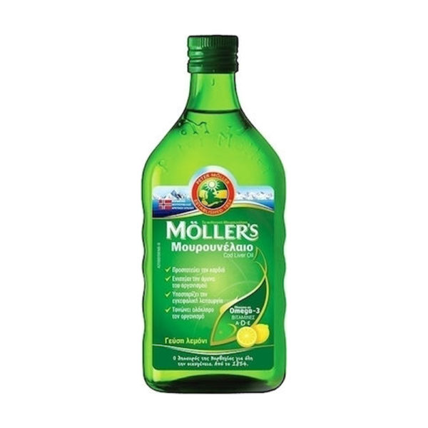 Moller's μουρουνέλαιο Lemon 250ml σιρόπι γεύση λεμονί