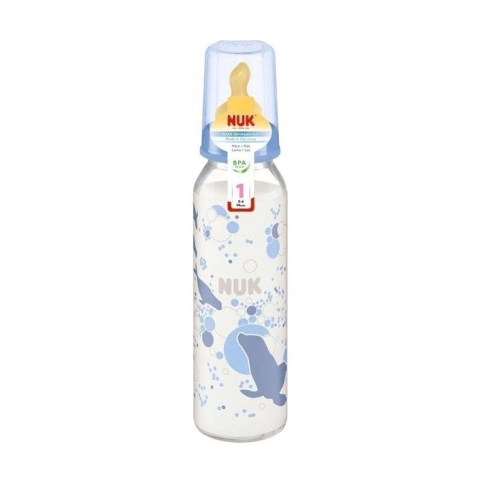 Nuk μπιμπερό Classic γυάλινο230ml με θηλή Latex Μ1