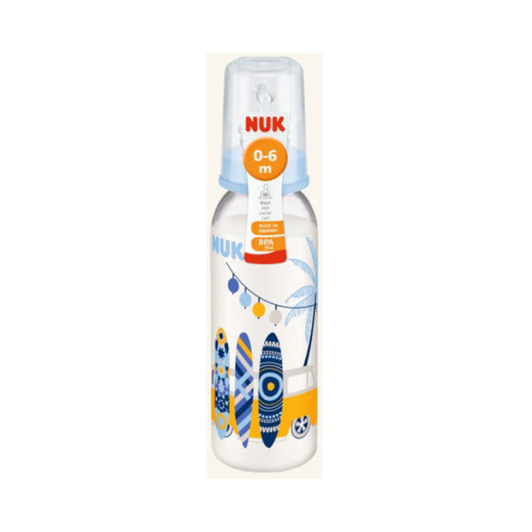 Nuk μπιμπερό Classic γυάλινο230ml με θηλή σιλικόνης Μ1