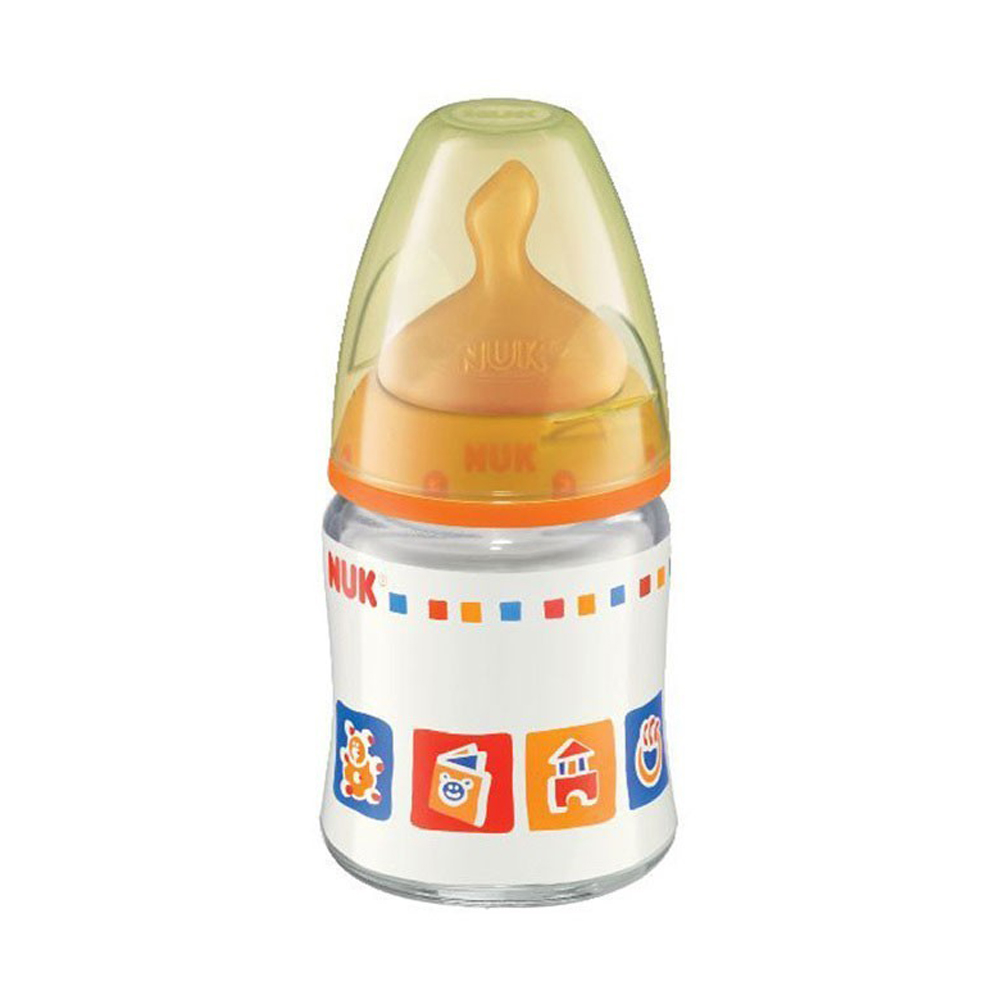 Nuk μπιμπερό F. C. γυάλινο120ml με θηλή Latexm1