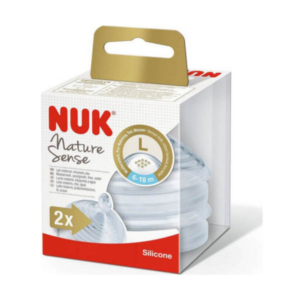 Nuk θηλή Nature Sense σιλ.2l 2/bl 6 μηνών και άνω