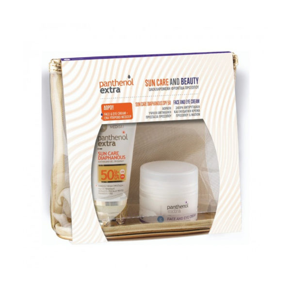 Panthenol Extra Sun Care & Beauty Diaphanous Spf50 + Face & Eye Creme 50ml αντηλιακή κρέμα προσώπου & αντιρυτιδική κρέμα προσώπου & ματιών