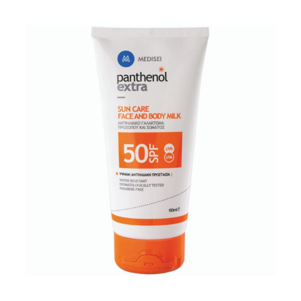 Panthenol Extra Sun Care Face & Bodymilk Spf50 150ml αντηλιακό γαλάκτωμα προσώπου & σώματος