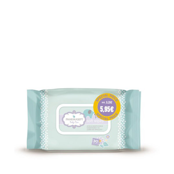 Pharmasept Baby Soft Wipes Promo Pack 1 + 1 δώρο υποαλλεργικά μωρομάντηλα