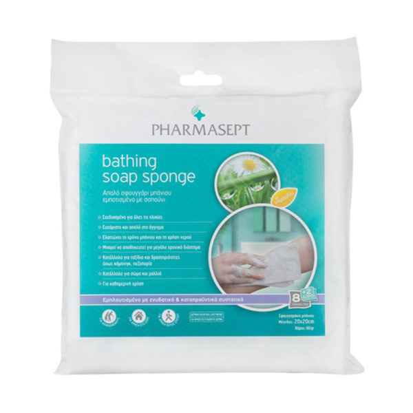 Pharmasept Bathing Soap Sponge 8 + 2 Pcs απαλά πανάκια καθαρισμού σώματος