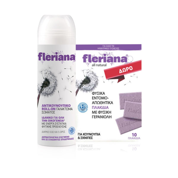 Power Health Fleriana Roll On 100ml εντομοαπωθητικό + εντομοαπωθητικά πλακίδια 10 τεμ.