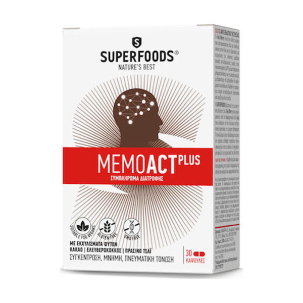 Superfoodsmemoact Plus 30 Caps μνήμη
