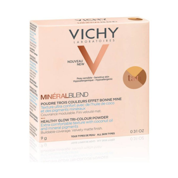 Vichy Nudemineral Powder Tan 9 G τρίχρωμη πούδρα για φυσική λάμψη