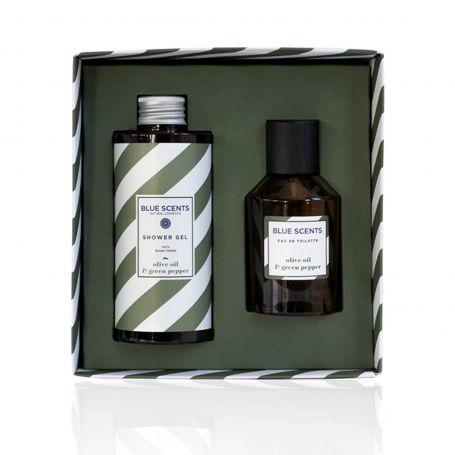 Blue Scents Gift Set Olive Oil K Green Pepper Shower Gel 300ml K Eau De Toilette 100ml