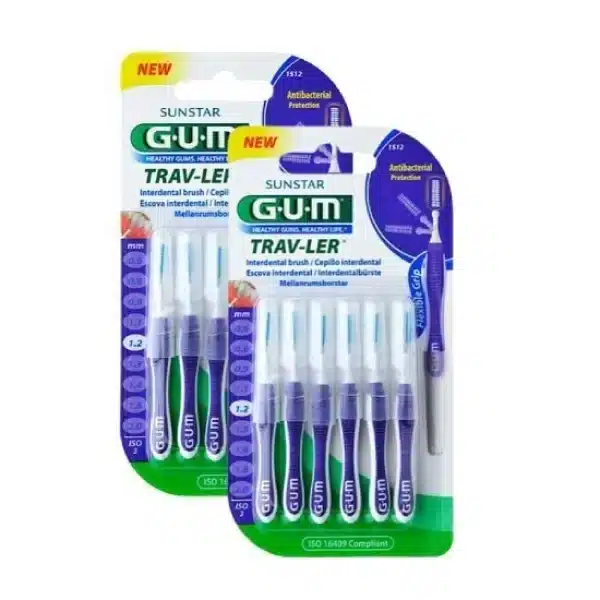 Gum 1512 Trav Ler Μεσοδόντια Βουρτσάκια 1.2mm σε Μωβ Χρώμα 2x6τμχ 11 Δώρο 600x600