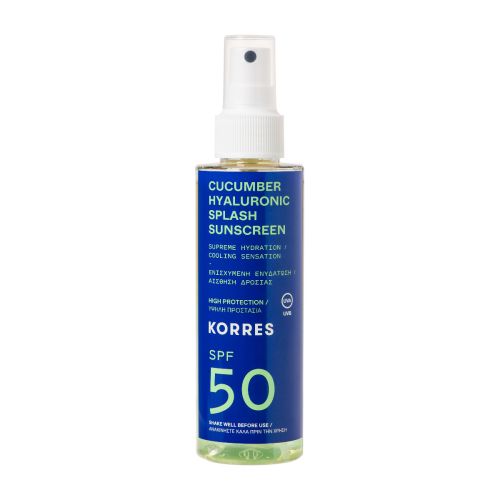 Korres Cucumber Hyaluronic Splash Sunscreen Spray Spf50 Water 150ml