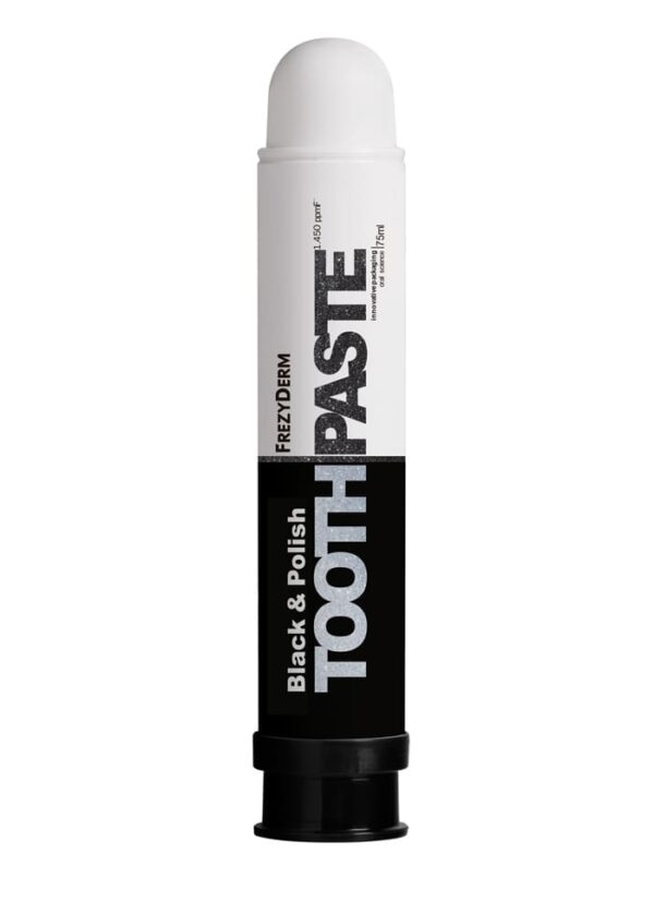 Black Polish Frezyderm Toothaste Odontokrema Gia Leykansi Stilvosi 75ml